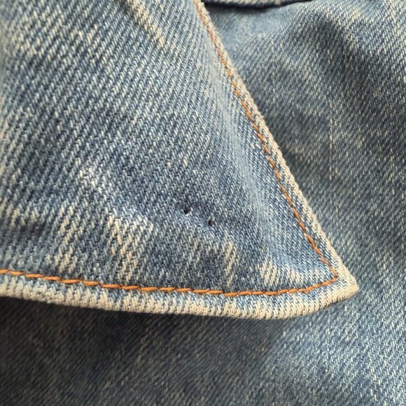 VTG MVP Cor Inc MILLER LITE Blue Denim Jean Jacket Distressed Men's Size Large - Picture 6 of 16